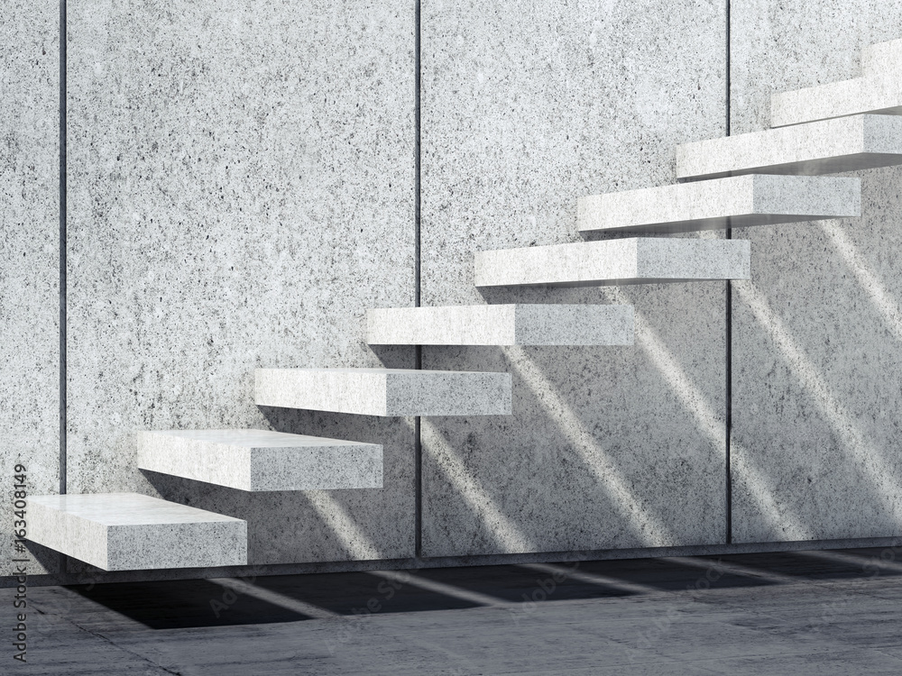 Abstract white interior background, stairs 3d Abstract white interior background, stairs 3d