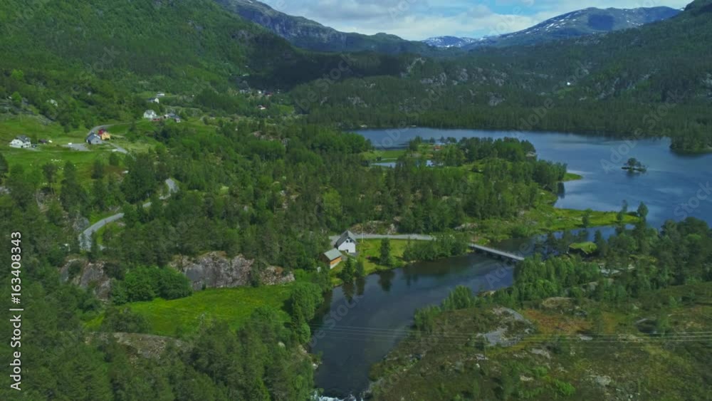 Aerial view of Lotevatnet lake in Norway Aerial view of Lotevatnet lake in Norway