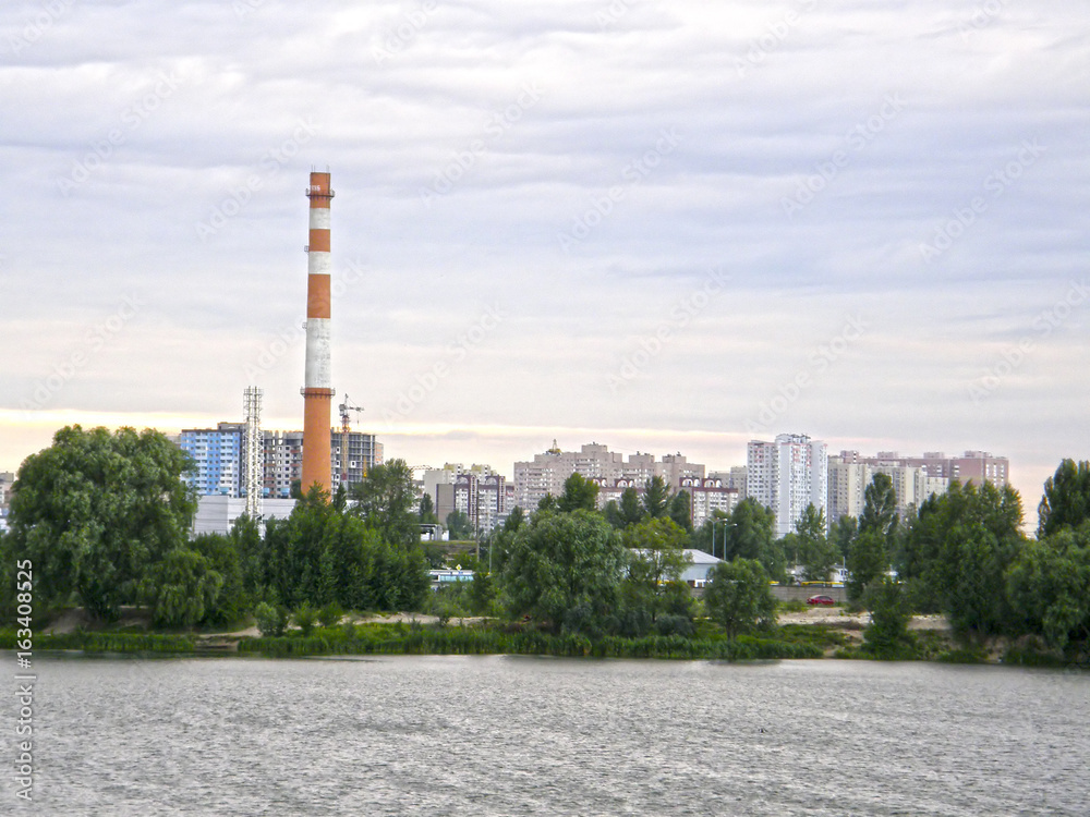 City of Kiev against the backdrop of lakes and wildlife.