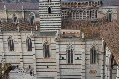 Detailed view of Duomo di Siena. View from facciatone Tuscany. Italy. photo