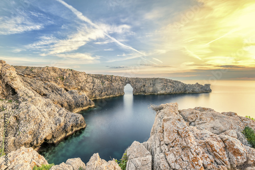 Canvastavla The rock formation bridge located on the west coast of Menorca Spain offers one