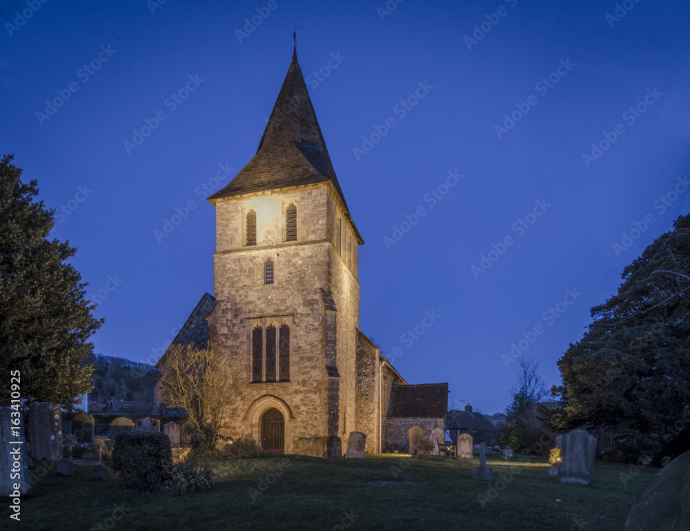 Detling Church at Night, Kent, UK