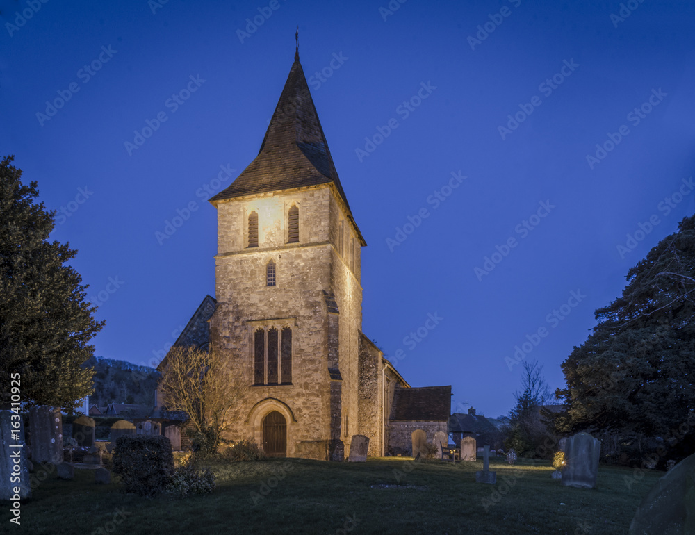 Detling Church at Night, Kent, UK Detling Church at Night, Kent, UK