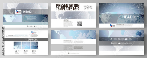 Technology concept. Molecule structure, connecting background. The minimalistic abstract vector illustration of the editable layout of high definition presentation slides design business templates.