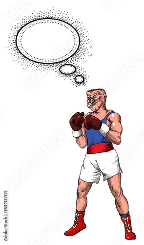 Cartoon image of boxer. An artistic freehand picture.