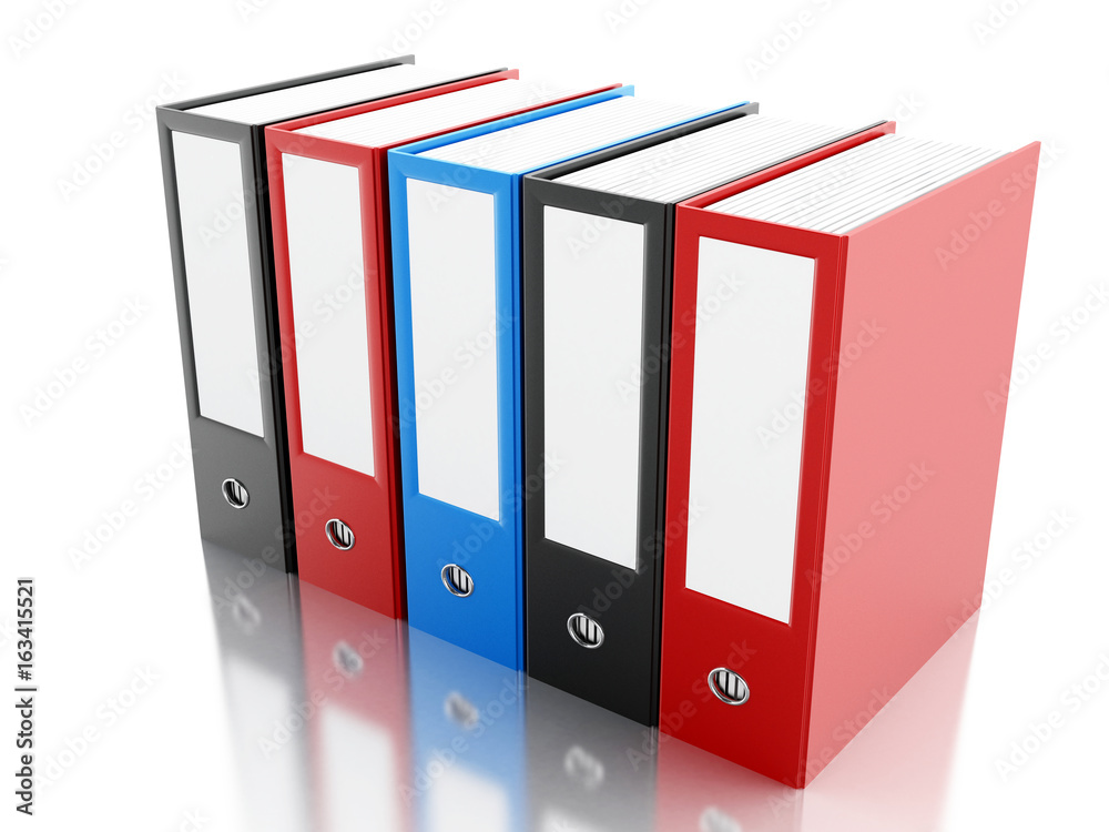 3d Magnifying glass with office ring binders