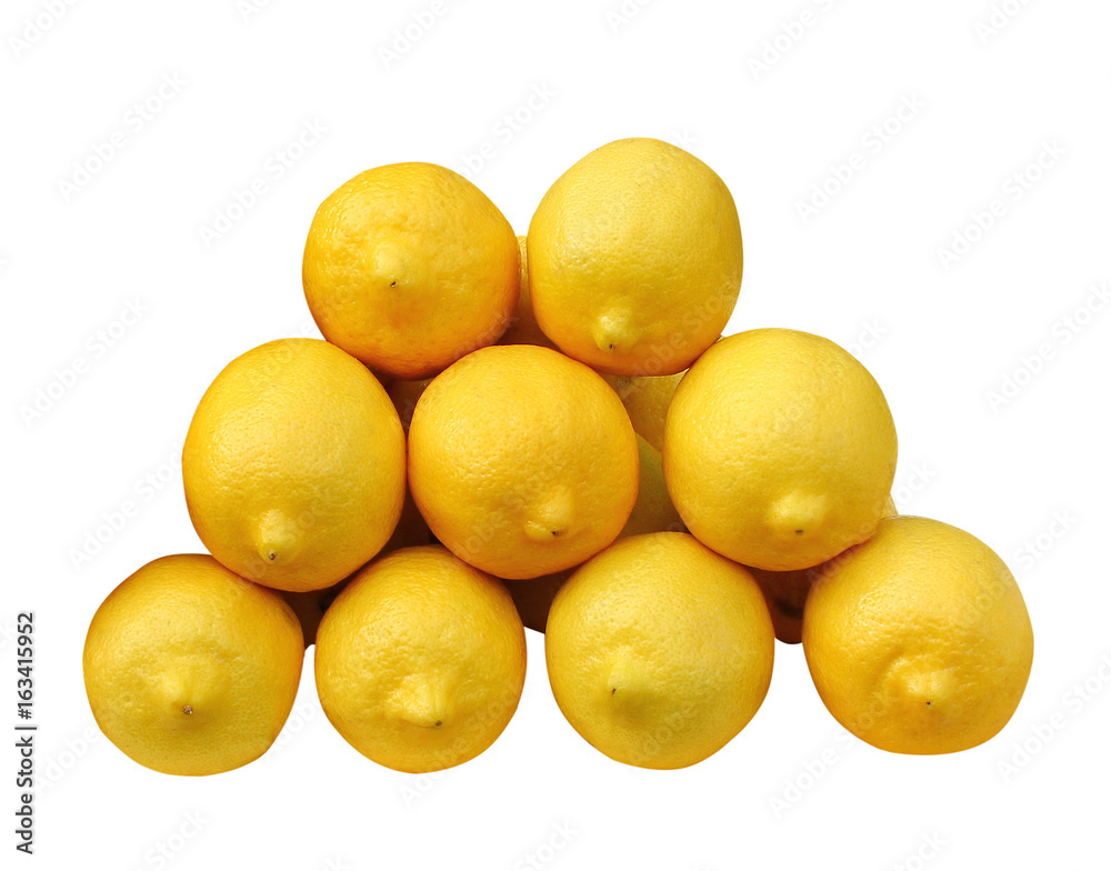 Pile of lemons isolated on white background Pile of lemons isolated on white background