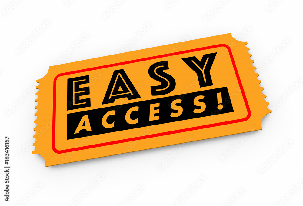 Easy Access Ticket Pass Admission 3d Illustration Easy Access Ticket Pass Admission 3d Illustration