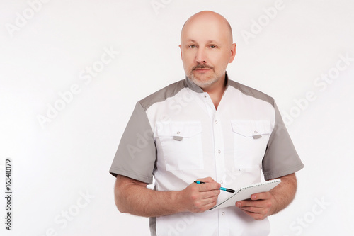 a man on a white background...