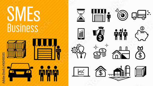 Smes business icon standard. Basic administration.