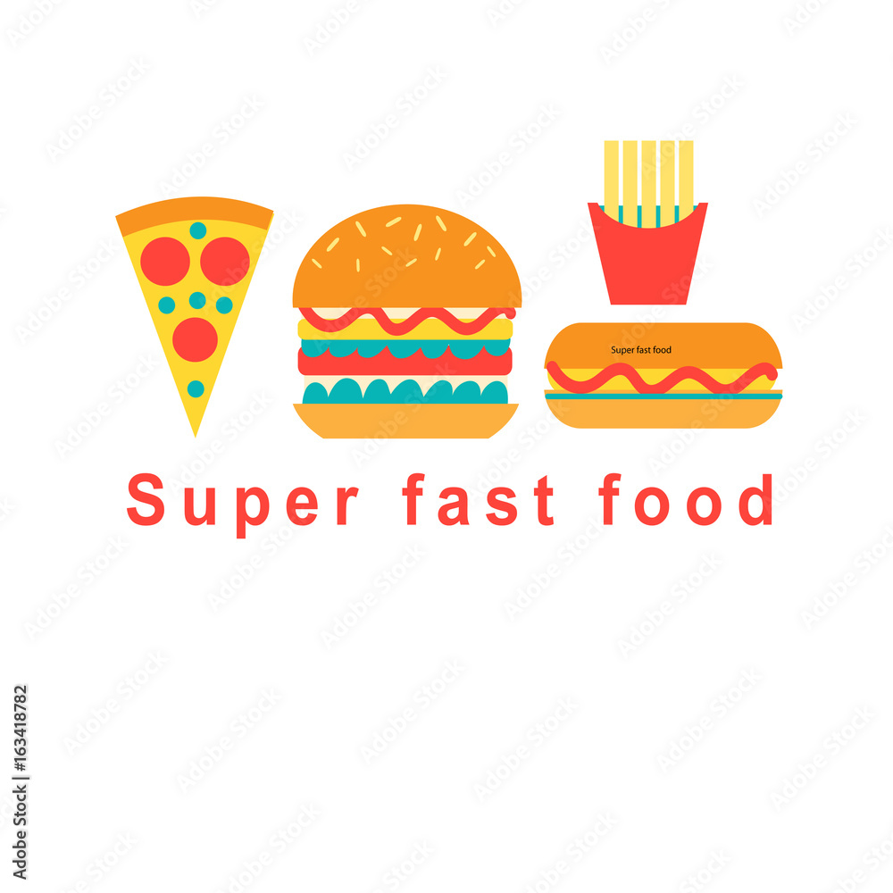 Set of fast food vector food Set of fast food vector food