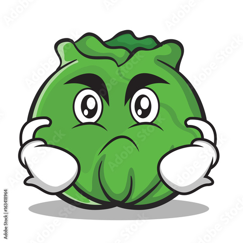 Angry cabbage cartoon character style