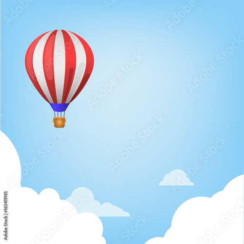 Balloon on sky background or blue background