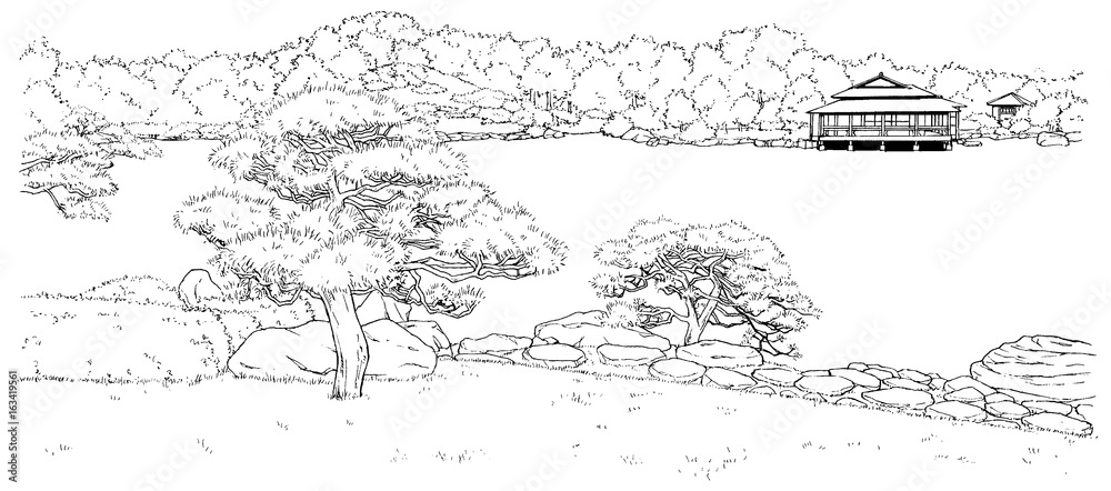 漫画風ペン画イラスト 和風 漫画風ペン画イラスト 和風