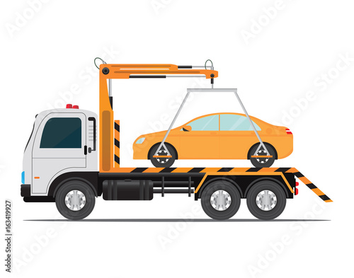 Tow truck car for transportation .
