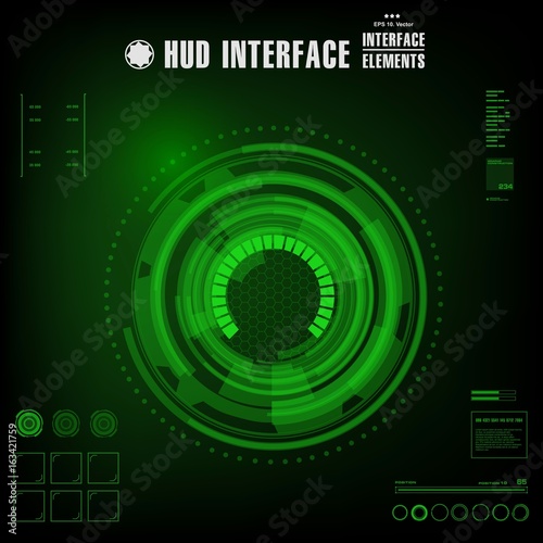 Futuristic virtual graphic touch user interface, HUD