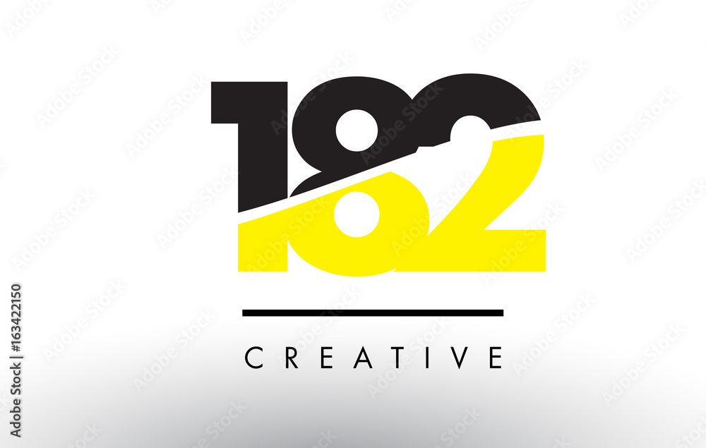 182 Black and Yellow Number Logo Design. 182 Black and Yellow Number Logo Design.