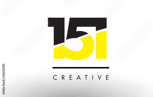 151 Black and Yellow Number Logo Design.