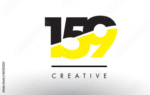 159 Black and Yellow Number Logo Design.