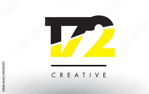 172 Black and Yellow Number Logo Design.