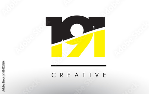 191 Black and Yellow Number Logo Design.