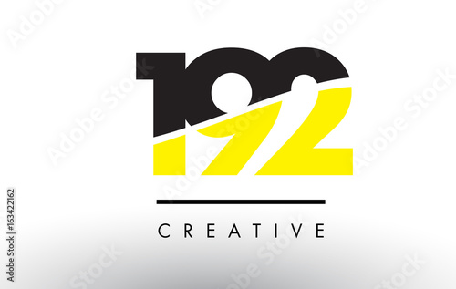 192 Black and Yellow Number Logo Design.