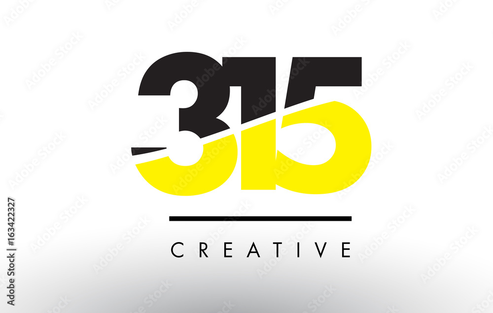 315 Black and Yellow Number Logo Design.