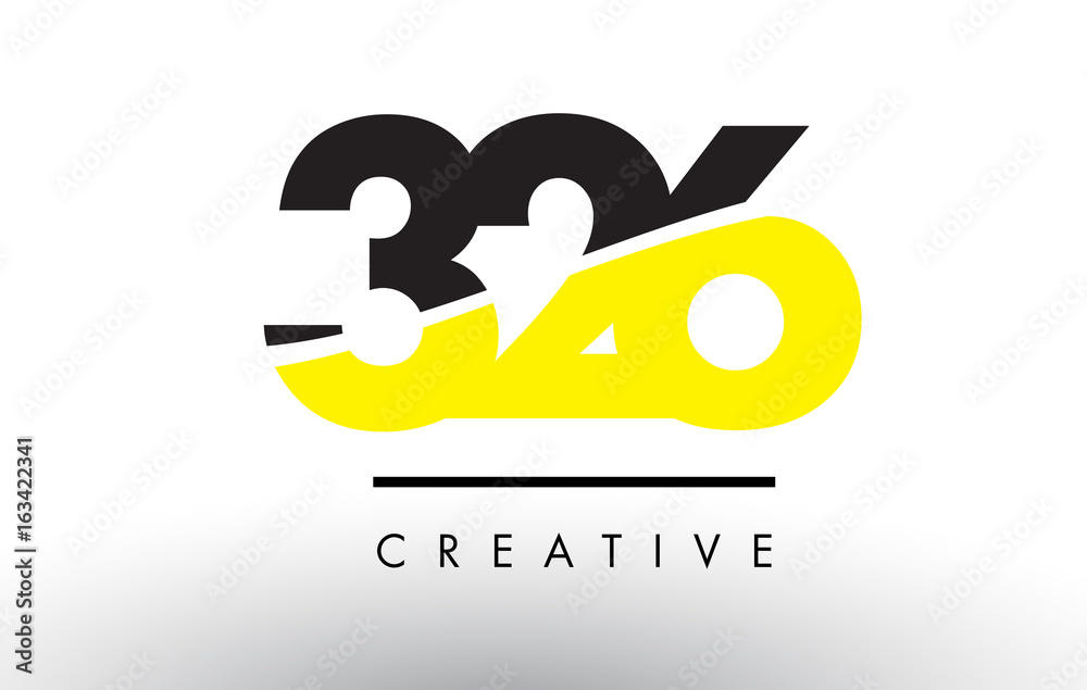 Obraz premium 326 Black and Yellow Number Logo Design.