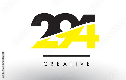 294 Black and Yellow Number Logo Design.