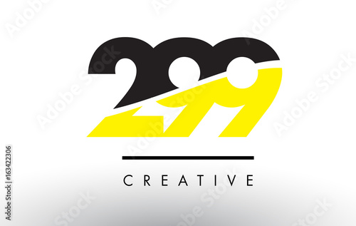299 Black and Yellow Number Logo Design.