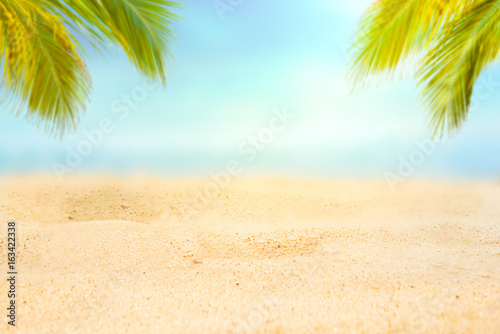 Sand beach and Beautiful sea background in summer.