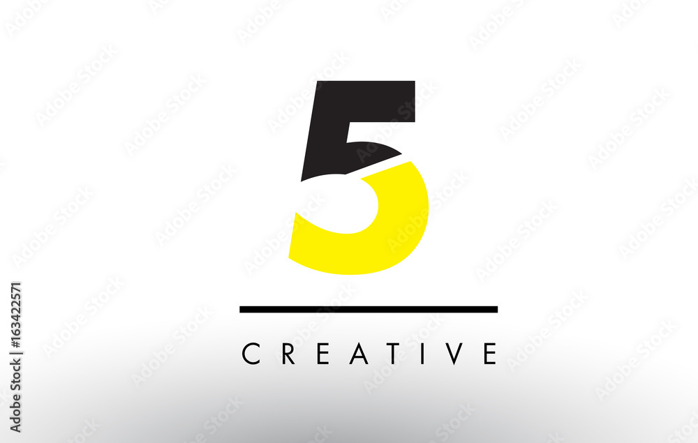 5 Black and Yellow Number Logo Design. 5 Black and Yellow Number Logo Design.