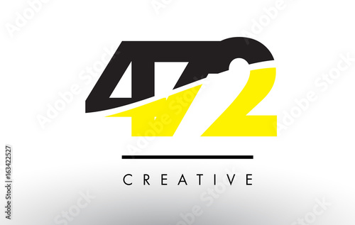472 Black and Yellow Number Logo Design.