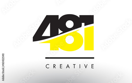 481 Black and Yellow Number Logo Design.