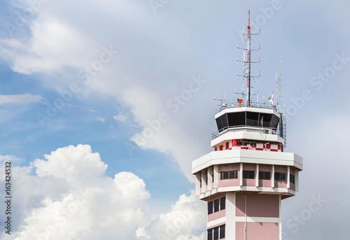 Air traffic control tower in international airport 