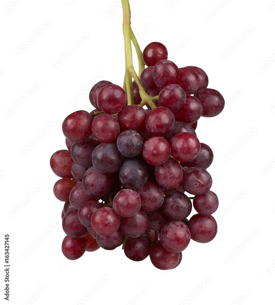 A bunch of purple grapes isolated on white background.
