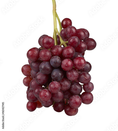 A bunch of purple grapes isolated on white background. 