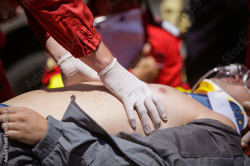 Paramedics rescue the victim of a drill car crash © MoiraM