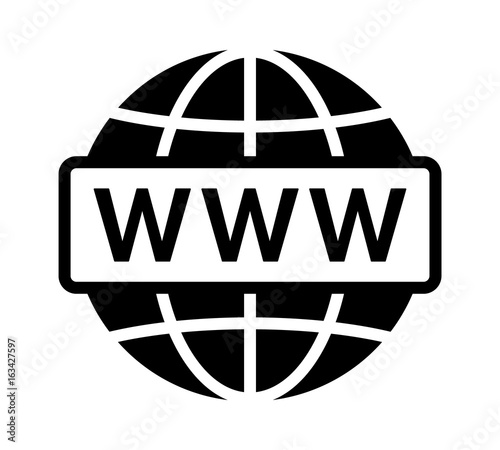 visit internet online or world wide web / www flat vector icon for apps and website