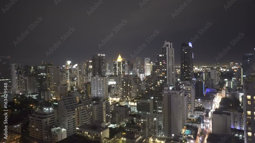 Aerial drone view of Bangkok during beautiful cloudy night Aerial drone view of Bangkok during beautiful cloudy night