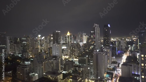 Wallpaper Mural Aerial drone view of Bangkok during beautiful cloudy night Torontodigital.ca