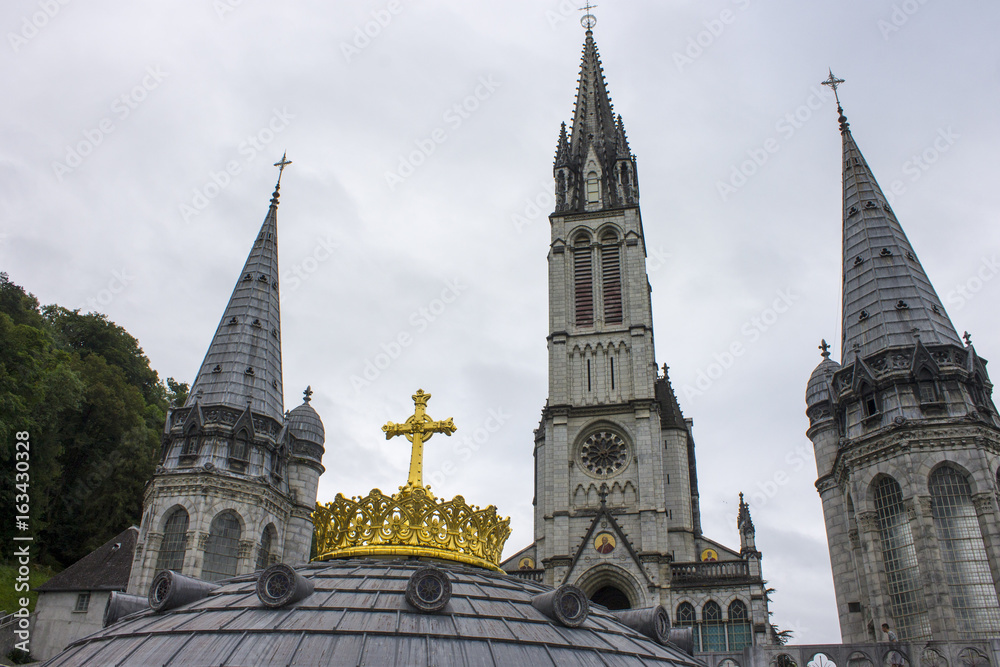 The Sanctuary of Our Lady of Lourdes, a destination for pilgrimage in France famous for the reputed healing power of its water.