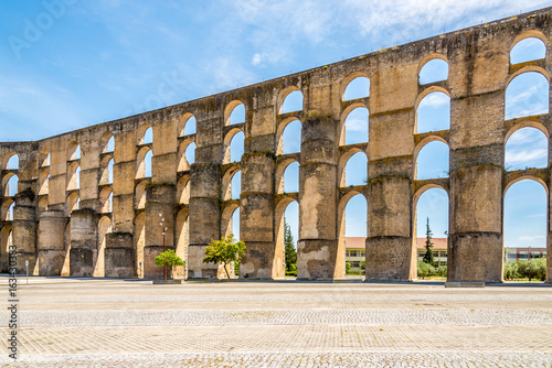 View at the old aqueduct in Elvas city ,Portugal photo