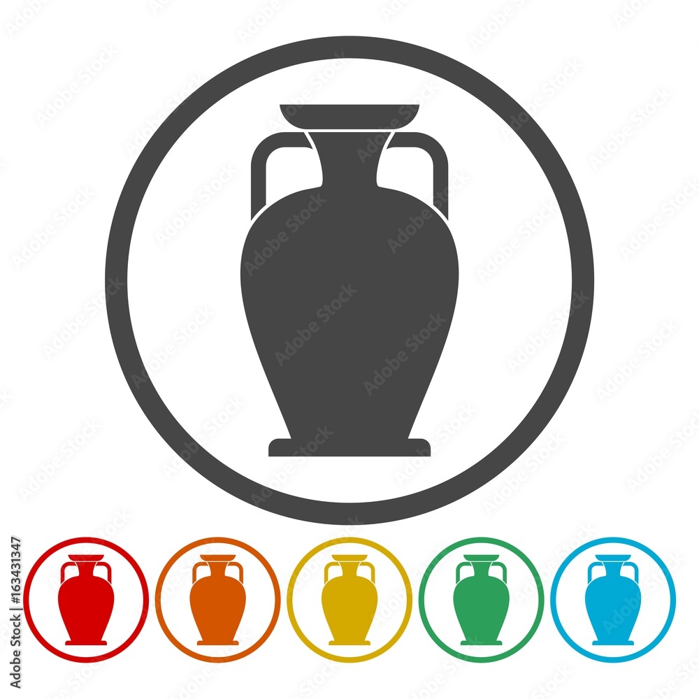 Vase icons set - vector Illustration 