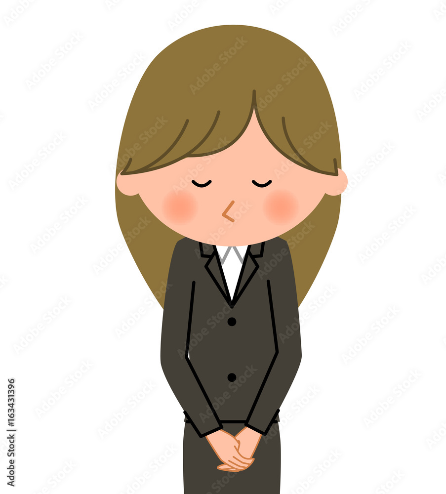 スーツの女性 おじぎ スーツの女性 おじぎ