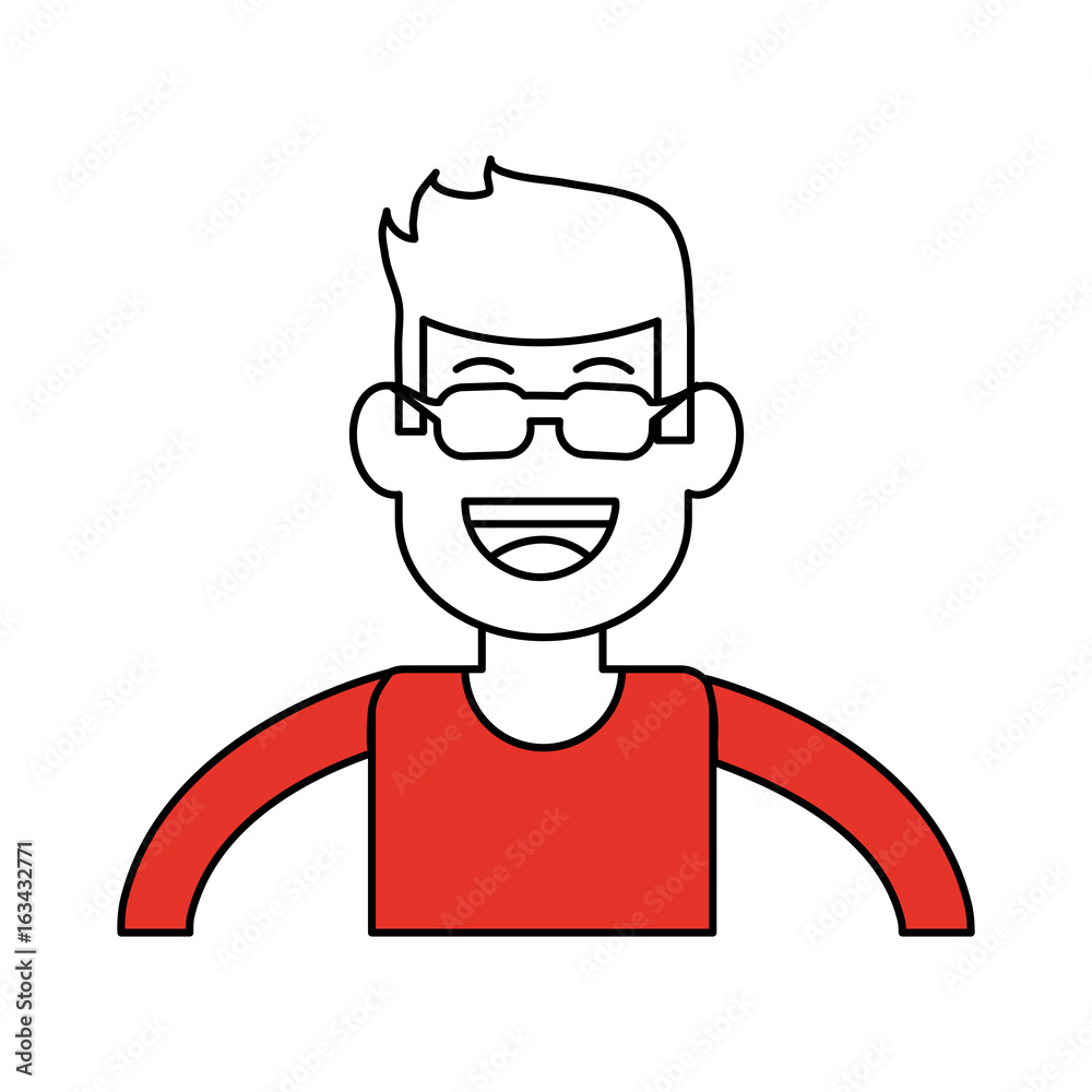 Man with glasses design