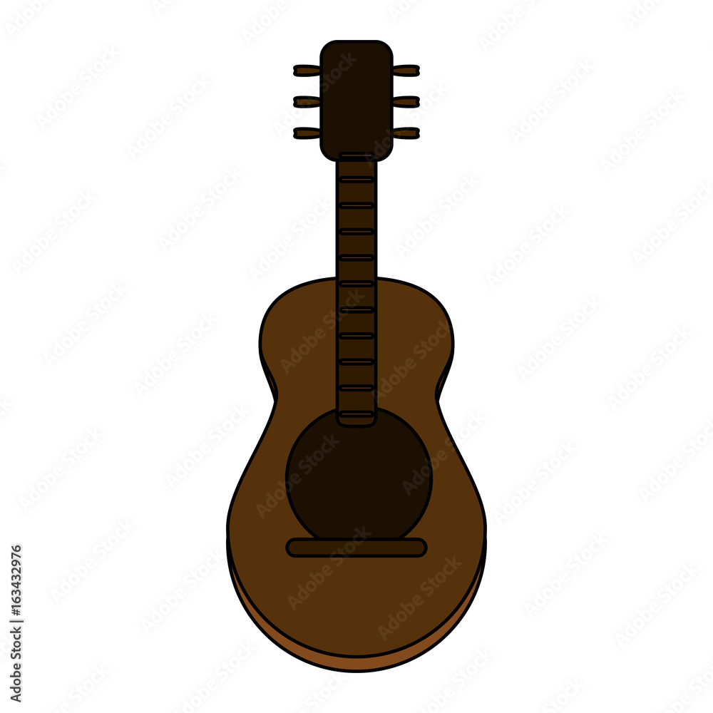 Fototapeta premium Acoustic guitar over white background vector illustration