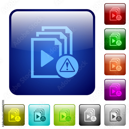 Playlist warning color square buttons