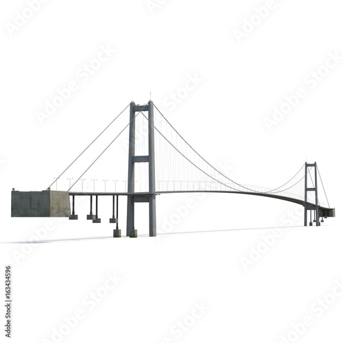 Bosphorus Bridge on white. 3D illustration © 2dmolier