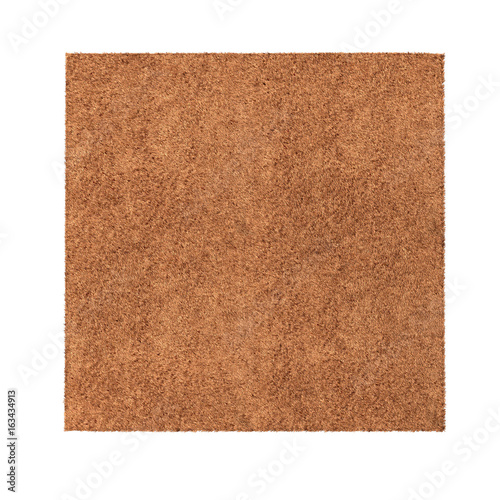 Rug isolated on white. Top view. 3D illustration, clipping path